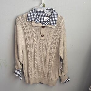 GAP Men's Light Tan Cable Knit Sweater